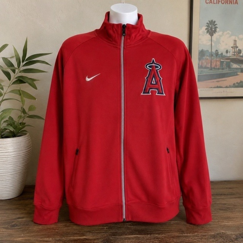 Nike Los Angeles Angels MLB Red Full Zip Track Jacket Mens Large